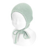 Classic garter stitch bonnet SEA MIST
