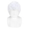 Bandeau point mousse avec fleure en tulle BLANC
