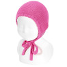 Classic garter stitch bonnet FUCHSIA