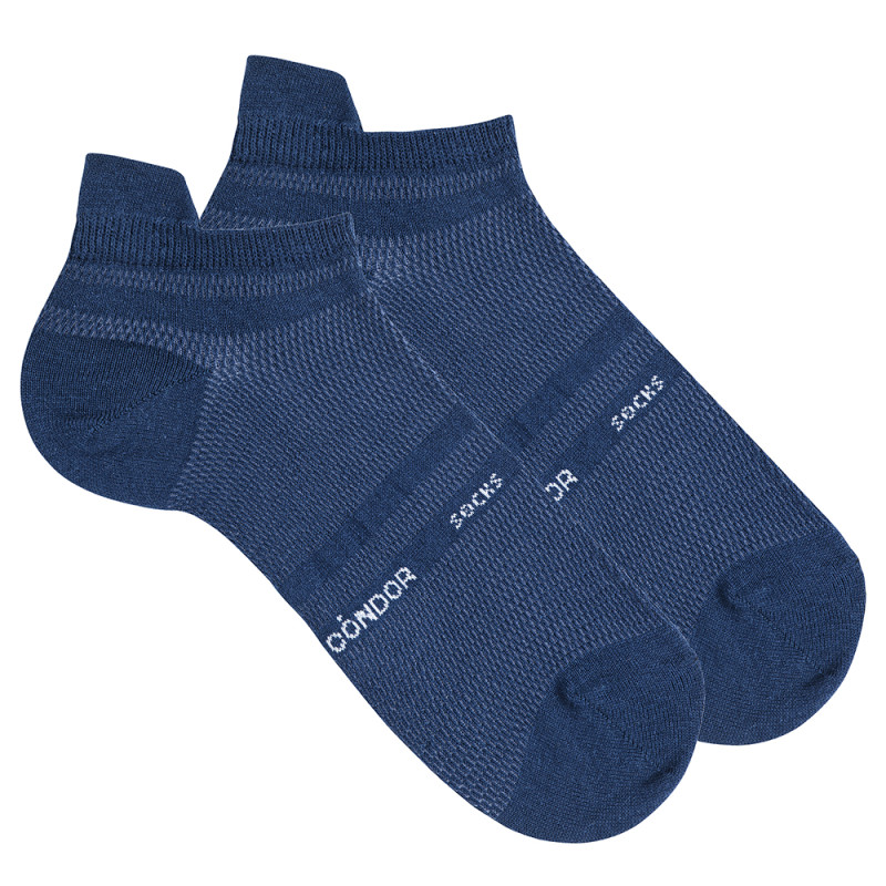 Men recycled cotton tongue trainer socks DENIM