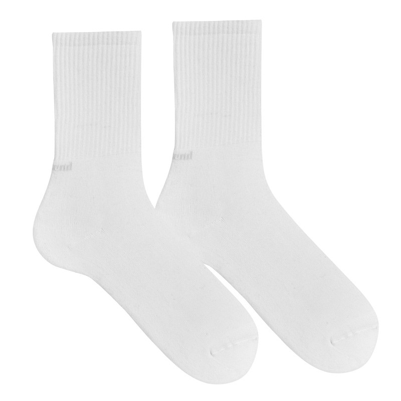Chaussettes sport homme, semelle eponge BLANC