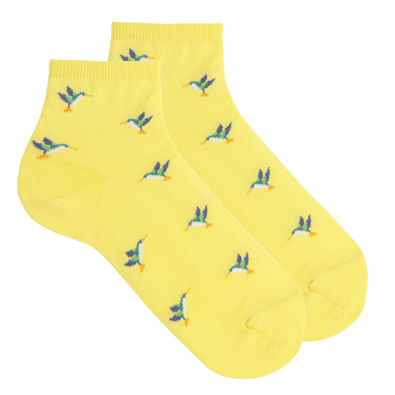 Women hummingbird fancy ankle socks LIMONCELLO