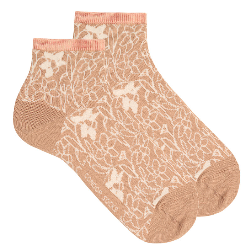 Calze alla caviglia da donna giardino botanico NOUGAT