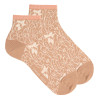 Women botanical garden fancy ankle socks NOUGATINE
