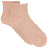 Socquettes repos femme en modal avec poign roulé VIEUX ROSE