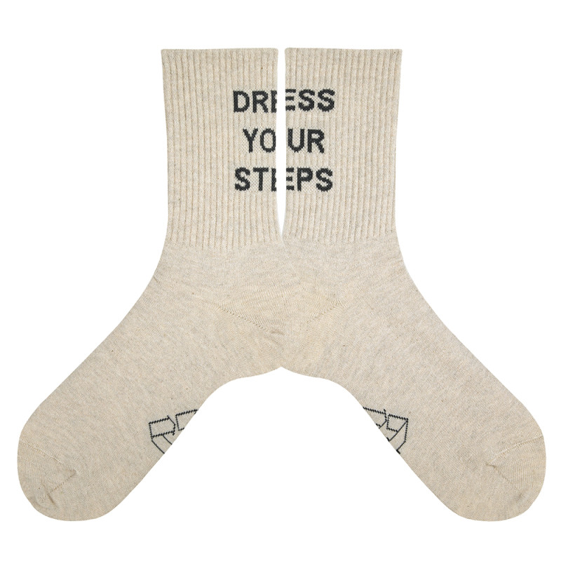 Women recycled cotton rib dys socks PLASTER