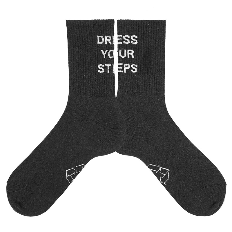 Chaussettes femme côtelées en coton recyclé dys NOIR