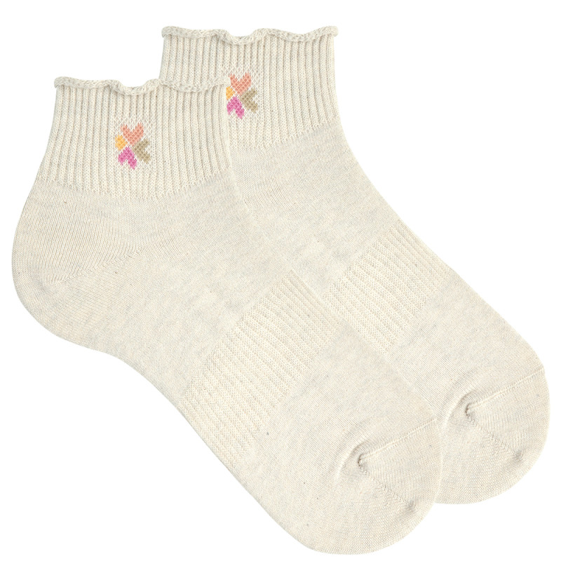 Calze alla caviglia donna cotone riciclato urban GESSO