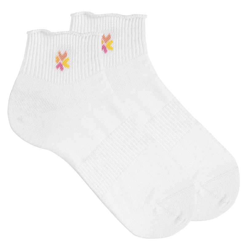 Calze alla caviglia donna cotone riciclato urban BIANCO
