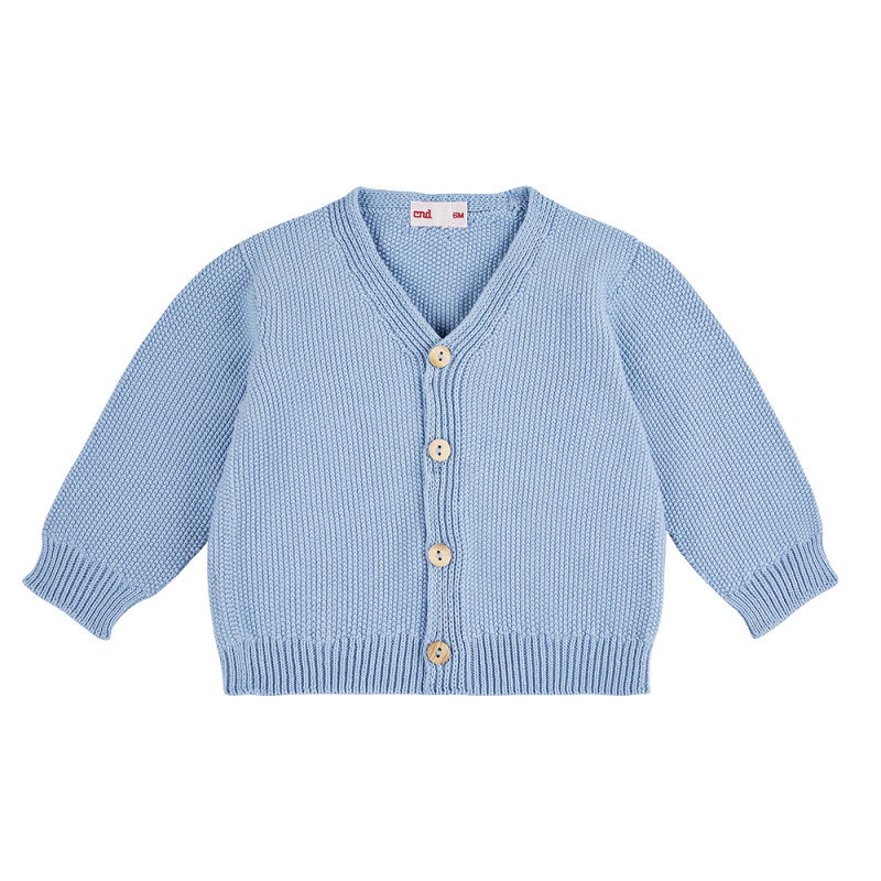 Carigan en tricot point riz garçon BLEUATRE