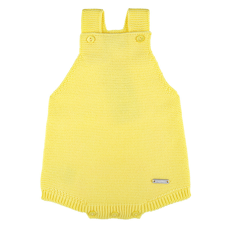 Garter stitch baby rompers LIMONCELLO