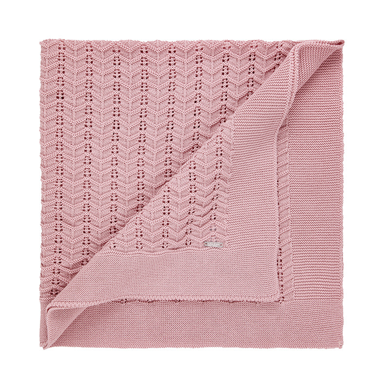 Châle ajouré zigzag PALE ROSE