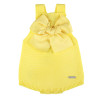 Garter stitch romper with large grosgrain bow LIMONCELLO