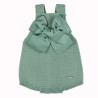 Garter stitch romper with large grosgrain bow JADE