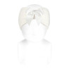 Spike stitch openwork headband with grosgrain bow CREAM