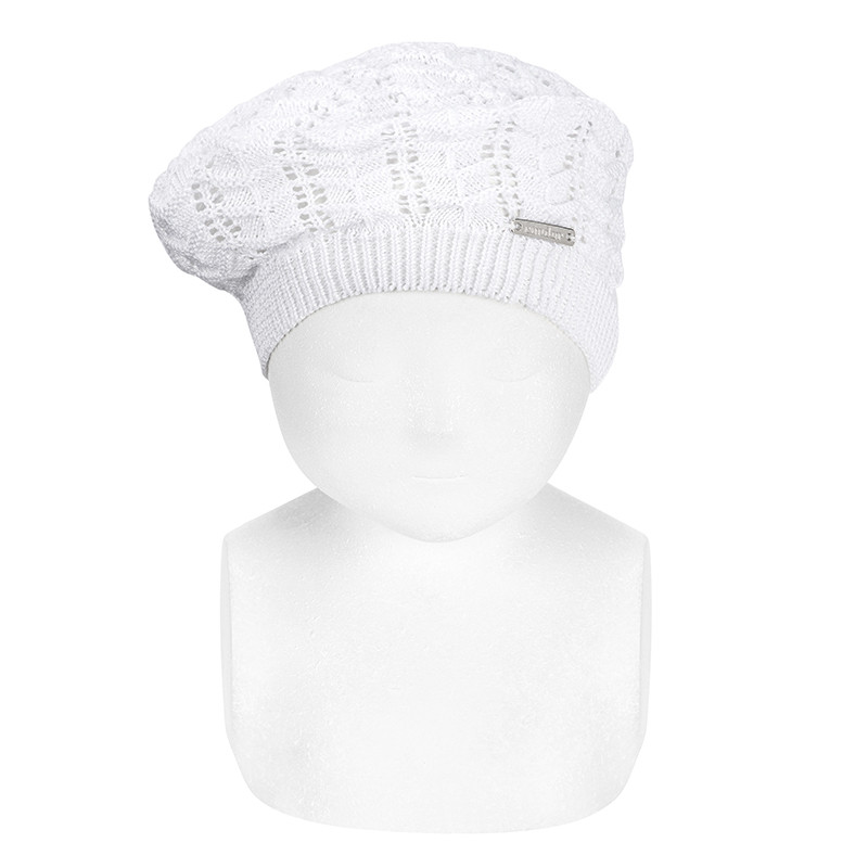 Béret ajouré zigzag BLANC
