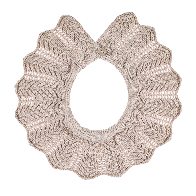 Link stitch openwork collar STONE