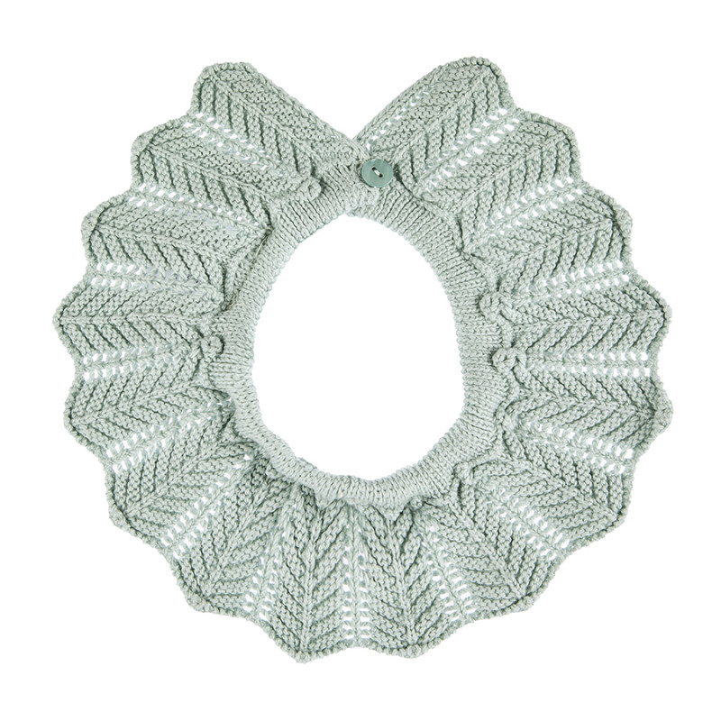Link stitch openwork collar SEA MIST