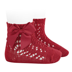 Perle cotton openwork socks...