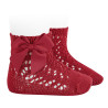 Calcetines algodón perlé calados con lazo grogrén RED VELVET
