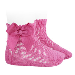 Perle cotton openwork socks...