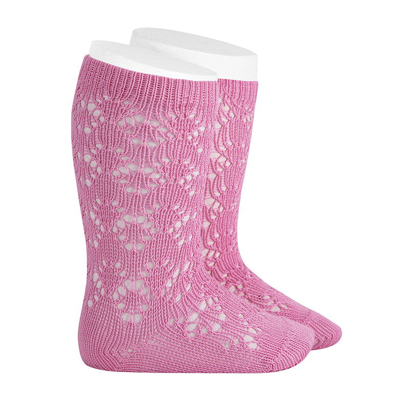 Calze lunghe cotone perle con traforatogeometrico CHEWING GUM