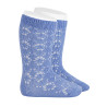 Calze lunghe cotone perle con traforatogeometrico PORCELLANA