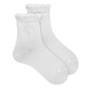 Ceremony short socks with bow in relieve