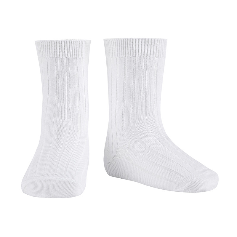 Chaussettes courtes côtelées en bambou