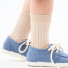 Chaussettes courtes côtelées en bambou