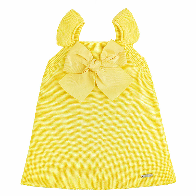 Vestit malles girades amb llaç gran de grogrén LIMONCELLO