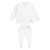 Link stitch set (sweater + footed leggings) WHITE