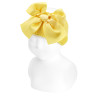Garter stitch headband with large grosgrain bow LIMONCELLO