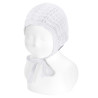 Bonnet ajouré zigzag BLANC
