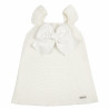 Garter stitch dress with large grosgrainbow CREAM