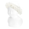 Foulard point mousse avec tulle CREME