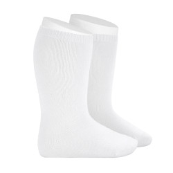 Chaussettes hautes unies en...