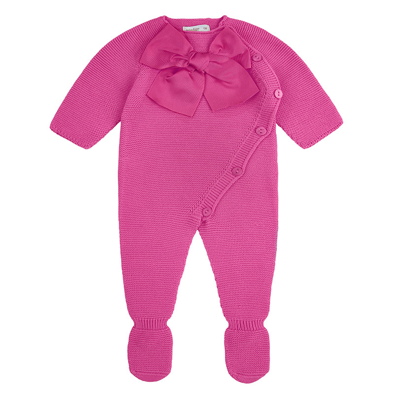 Granota punt amb peu i llaç gran grosgrain FUCSIA