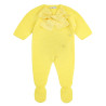 Garter stitch romper with large grosgrain bow LIMONCELLO