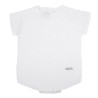 Short sleeve link stitch rompersuit WHITE