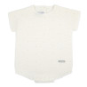Short sleeve link stitch rompersuit CREAM