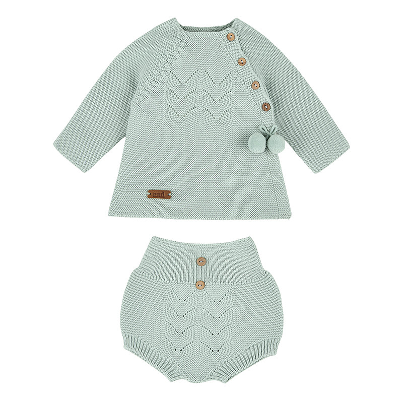 Conjunto punto bobo calado (jersey borlas+culote) BRUMA