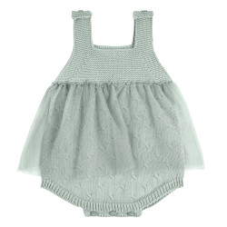 Garter stitch romper with...