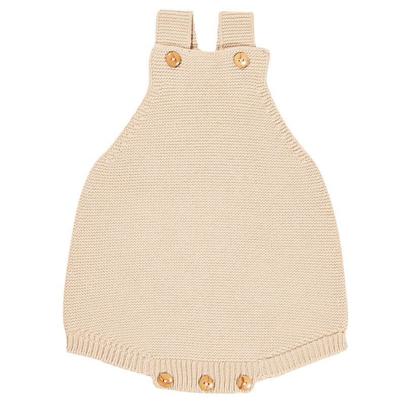 garter stitch baby romper LINEN