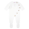 Garter stitch baby foot romper WHITE