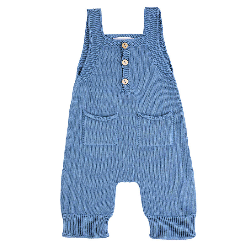 Salopette courte en coton avec poches BLEU FRANCE