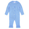 Front opening ribbed rompersuit PORCELAIN