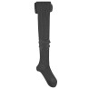 Calzamaglie a coste con lurex e fiocco grosgrain NERO