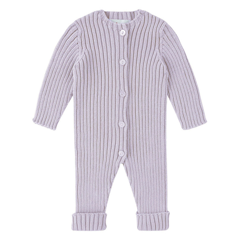 Front opening ribbed rompersuit PEARL