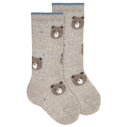 Meias altas lã merino...